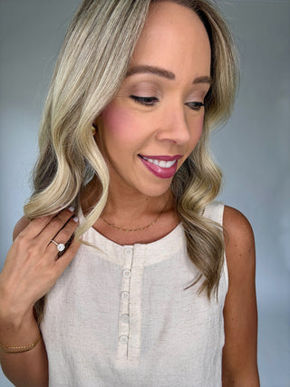 As Simple As That Linen Blend Tank - Natural