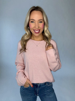 Cozy & Classic Rollneck Sweater - Baby Pink