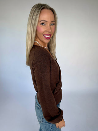Wrapped Up In You Sweater - Dark Brown