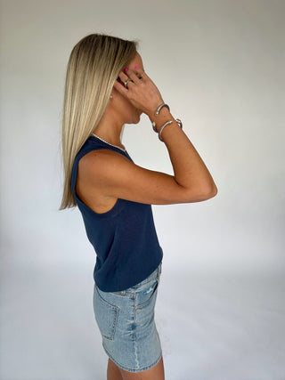 The Only One Knit Tank - Teal