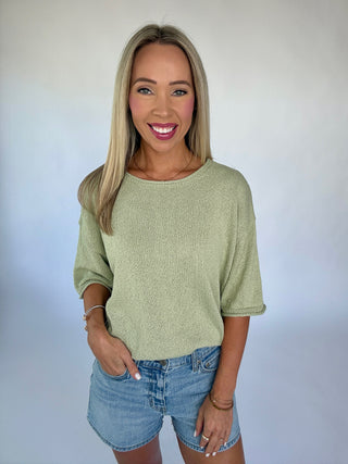 Always In Place Knit Top - Sage