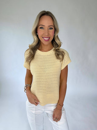 Couldn't Be Happier Knit Top - Light Yellow
