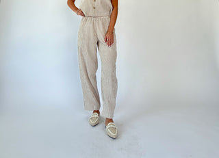 Perfectly Aligned Striped Pants - Mocha