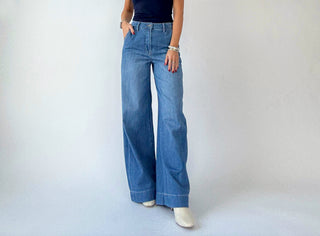 Trouser Style Super Wide Leg Jeans