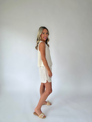 As Simple As That Linen Blend Tank - Natural