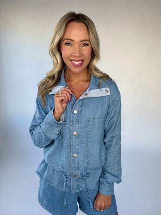 Softly Structured Tencel Jacket - Chambray Blue