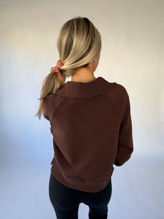 VARLEY Milano Half-Zip Sweat - Coffee Bean