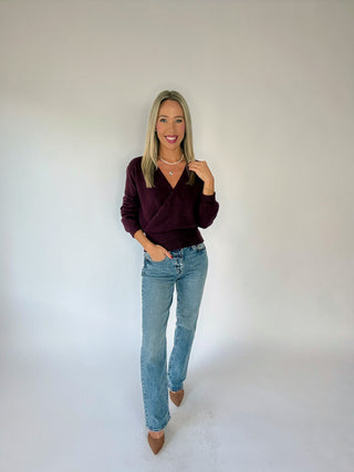 Wrapped Up In You Sweater - Dark Cherry