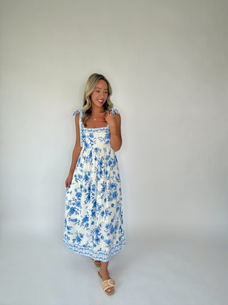 Something About Her Floral Midi Dress - Blue Multi
