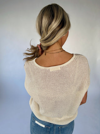 Soaking Up The Sunshine Knit Top - Ivory