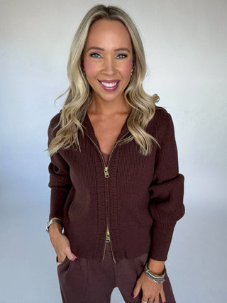 VARLEY Enrico Knit Jacket - Coffee Bean