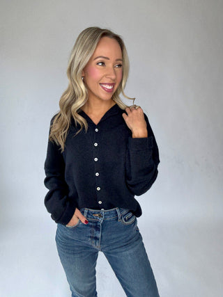 Simple And Sweet Cardigan - Midnight Navy