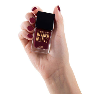 Flexibility Deep Wine Nail Polish Light Hand Image