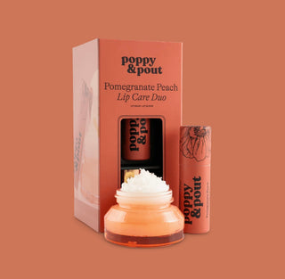 Poppy & Pout Lip Care Duo - Pomegranate Peach