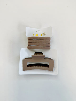 It Girl Claw Clip Set - Taupe