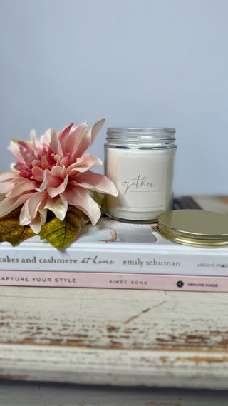 Gather Candle 8 oz. Front Lid Off Image