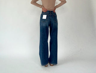 Granite Blues Mid Rise Wide Leg Jeans Back Image