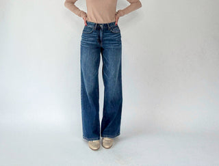 Granite Blues Mid Rise Wide Leg Jeans Front Image