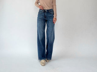 Granite Blues Mid Rise Wide Leg Jeans Image