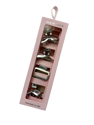 Petite Hair Clip Box Set - Silver