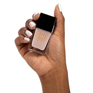 Heartfelt Pink Nail Polish Dark Hand Image