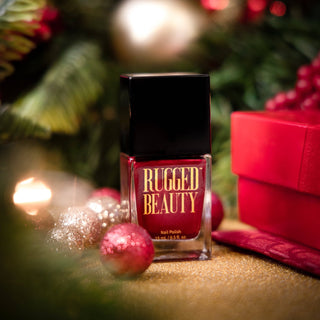 Holiday Party Deep Red Nail Polish Holiday Image