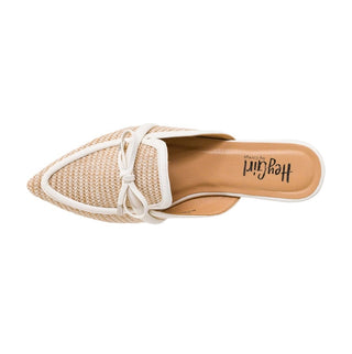 Elevated Woven Mule - Beige/Ivory
