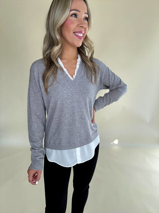 French Cafe Top - Grey