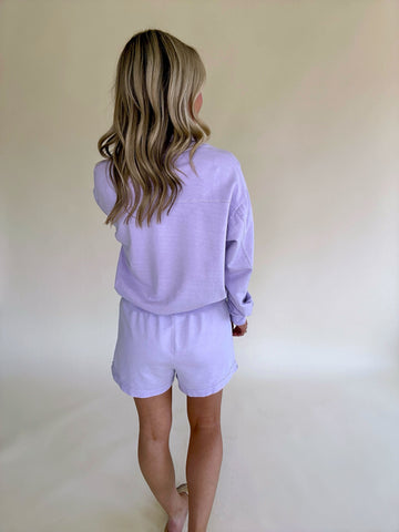 Wheels Up Sweatshirt & Shorts Set - Lavender