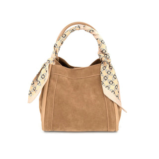 She's Got It Handled Suede Bag - Tan