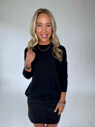 Midnight Orchard Sweater Front Smiling Image