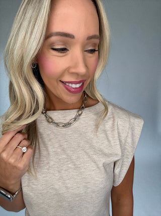 Natural Grace Knit Top Front Close Up Looking Down Image