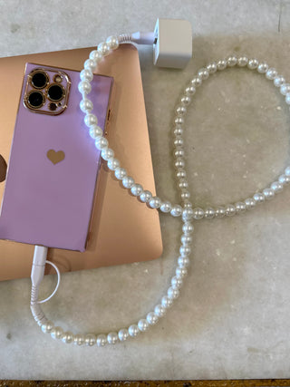 Pearl Beaded Phone Charge