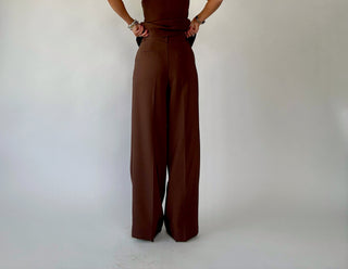 Power Moves Pants Brown Back Full Length Image