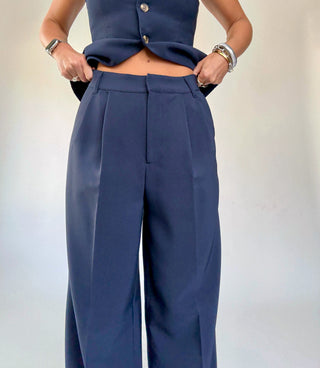 Power Moves Pants Navy Close Up Image