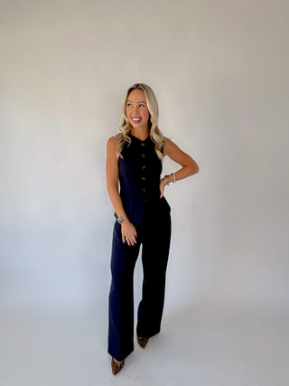 Power Moves Pants Navy Hand on Hip Image