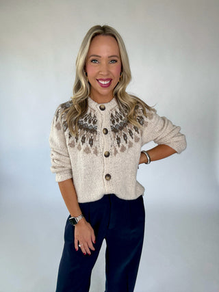 Power Moves Pants Navy with Cardigan Image