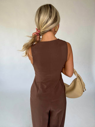 Power Moves Top Brown Back Image