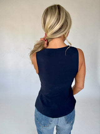 Power Moves Top Navy Back Image