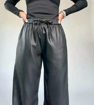 SANCTUARY Coated Twill Track Pant Close Up Image