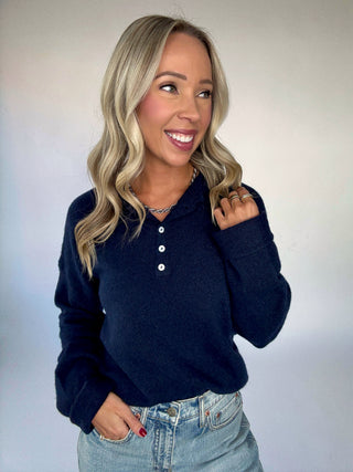 Simple And Sweet Pullover in Midnight Blue