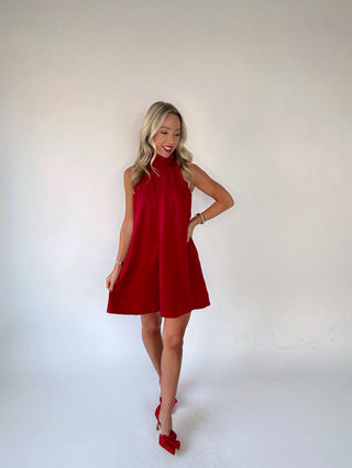 The Holiday Soirée Dress in Red