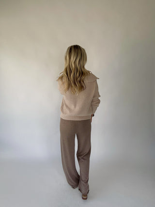The Plush Retreat Half-Zip Sweater Back Full Length Image