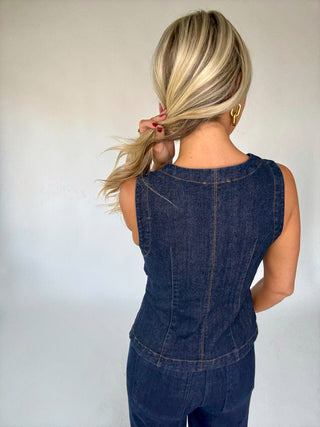 The Sterling Denim Top Back Hair Up Image