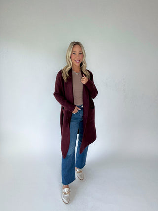 The Stockport Jacket in Aubergine Full Length Image