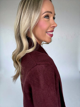 The Stockport Jacket in Aubergine Side Close Up Image