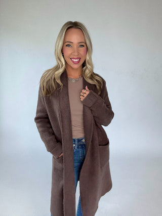 The Stockport Jacket in Dark Brown Front Mid Length Image