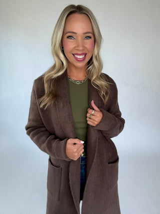 The Stockport Jacket in Dark Brown Front Smiling Image