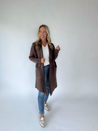 The Stockport Jacket in Dark Brown Full Length Image