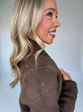 The Stockport Jacket in Dark Brown Side Close Up Image